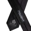 Dolce & Gabbana Black Solid Silk Adjustable Necktie Tie - Image 5