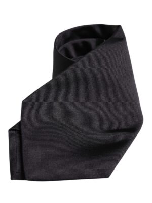 Dolce & Gabbana Black Solid Silk Adjustable Necktie Tie