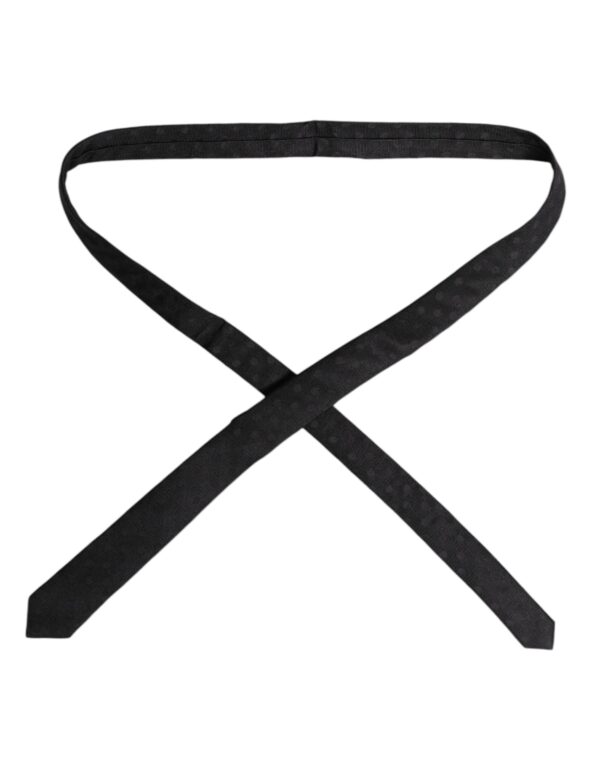 Dolce & Gabbana Black Circles Silk Adjustable Necktie Tie - Image 4