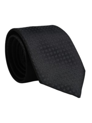 Dolce & Gabbana Black Circles Silk Adjustable Necktie Tie