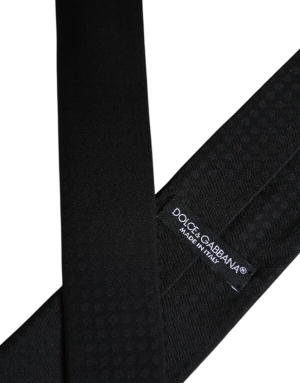 Dolce & Gabbana Black Circles Silk Adjustable Necktie Tie - Image 7