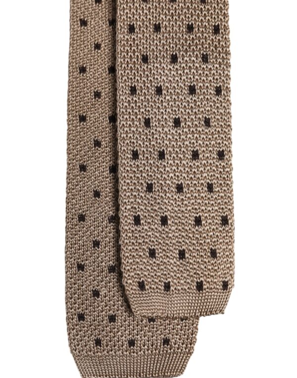 Dolce & Gabbana Beige Polka Dot Silk Adjustable Necktie Tie - Image 5