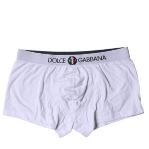 Dolce & Gabbana White Cotton Stretch Regular Boxer Underwear