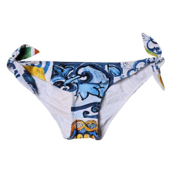 Dolce & Gabbana White Majolica Swimsuit Bikini Bottom Swimwear - Image 4