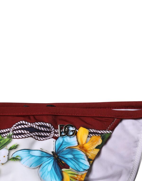 Dolce & Gabbana White Floral Print Swimsuit Bikini Bottom Swimwear - Image 3