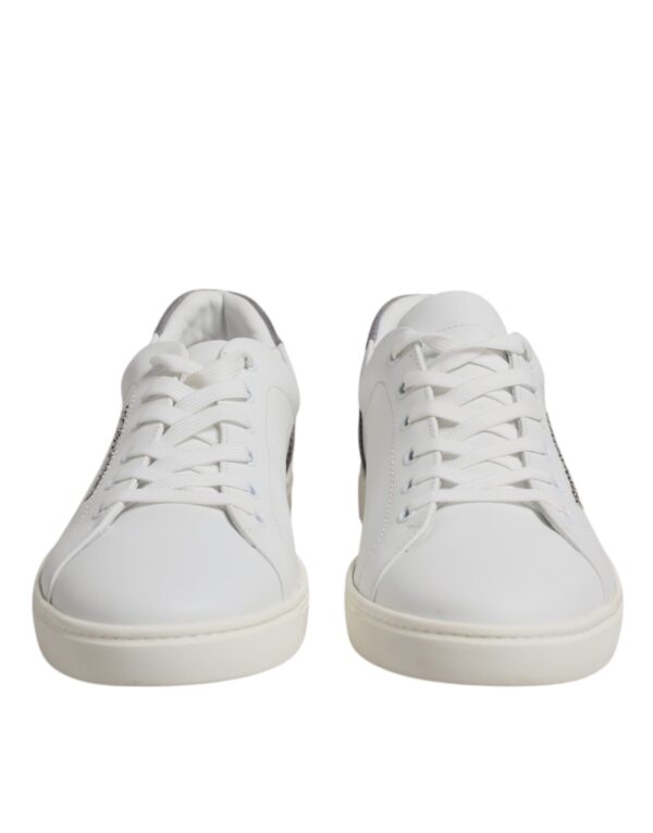 Dolce & Gabbana White Suede Leather Low Top Sneakers Shoes - Image 2