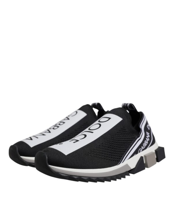 Dolce & Gabbana Black White Slip On Sorrento Sneakers Shoes - Image 3