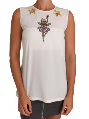 Dolce & Gabbana Enchanted Crystal-Embellished Silk Blouse