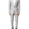 Dolce & Gabbana Light Gray Wool GOLD 2 Piece Formal Suit