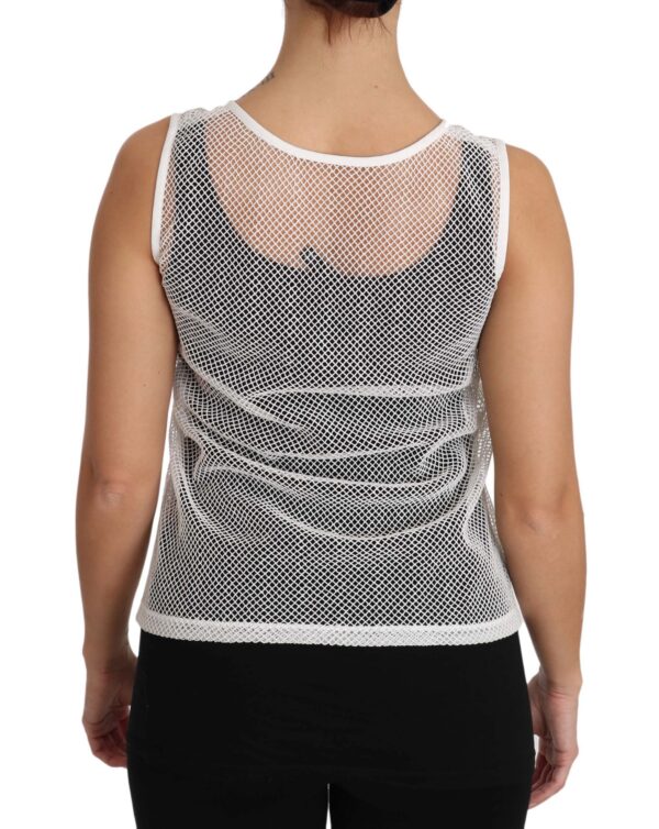 Dolce & Gabbana Elegant White Sheer Sleeveless Top - Image 2