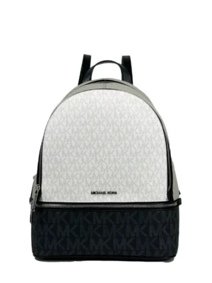 Michael Kors Rhea Medium PVC Backpack Bookbag Optic White Multi