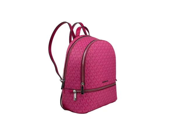 Michael Kors Rhea Medium PVC Backpack Bookbag Dragon Fruit - Image 2