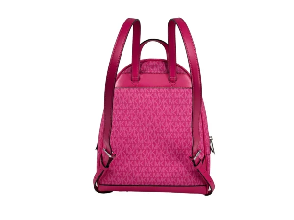 Michael Kors Rhea Medium PVC Backpack Bookbag Dragon Fruit - Image 4