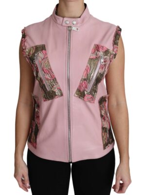 Dolce & Gabbana Stunning Pink Sleeveless Leather Vest