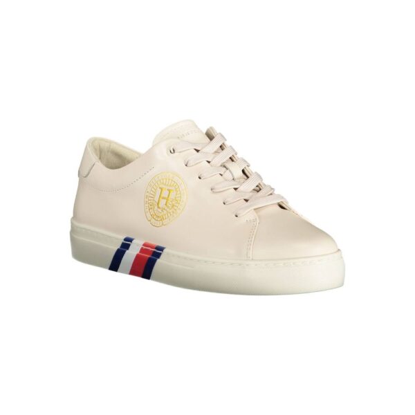 Tommy Hilfiger Beige Leather Women Sneaker - Image 2