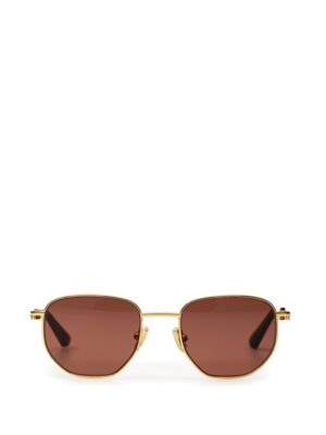 Bottega Veneta Gold Metal Sunglasses