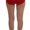 Dolce & Gabbana Ravishing Red Silk Embroidered Shorts - Image 2