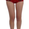 Dolce & Gabbana Ravishing Red Silk Embroidered Shorts