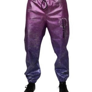 Dolce & Gabbana Pink Purple Two Tone Jogger Sweatpants Pants
