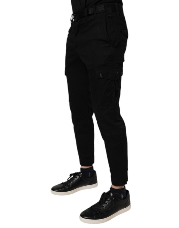 Dolce & Gabbana Black Cotton Stretch Skinny Cargo Denim Jeans - Image 3