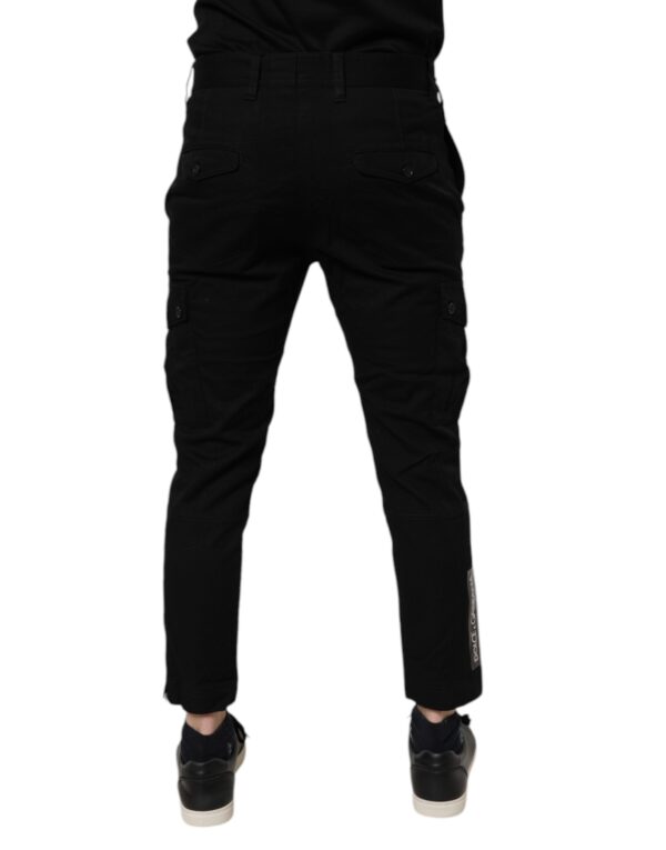 Dolce & Gabbana Black Cotton Stretch Skinny Cargo Denim Jeans - Image 4