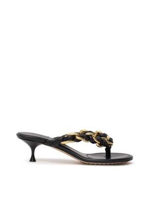 Bottega Veneta Black Leather Sandal