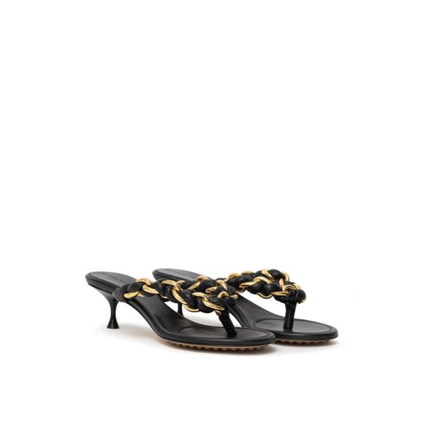 Bottega Veneta Black Leather Sandal - Image 3