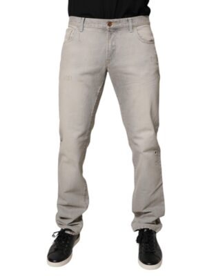 Dolce & Gabbana Light Gray Cotton Skinny Denim Jeans