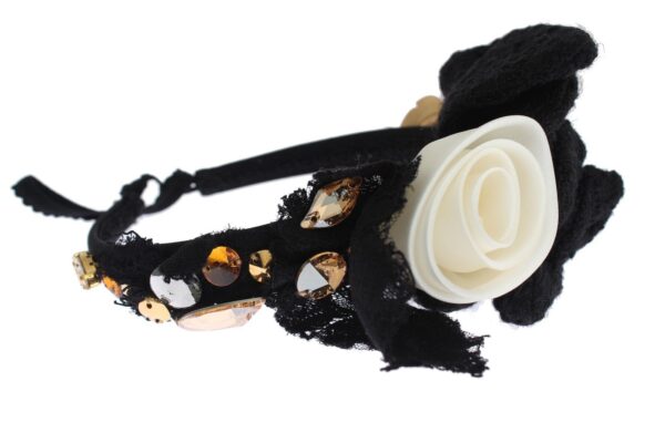 Dolce & Gabbana Elegant Crystal-Embellished Silk Diadem - Image 2