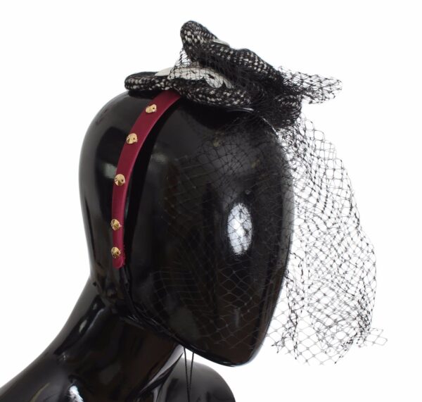Dolce & Gabbana Pink Silk Crystal-Studded Headband - Image 4