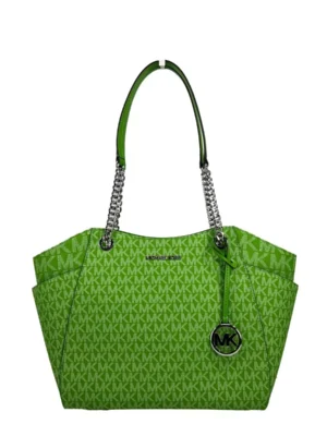 Michael Kors Jet Set Large Chain Shoulder Tote Bag Jungle Green