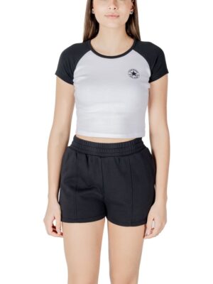 Converse Black And White Cotton Tops & T-Shirt