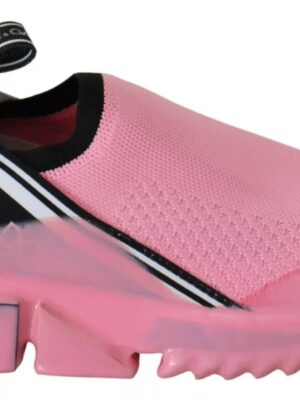 Dolce & Gabbana Pink Low Top Sorrento Sneakers Slip On Casual Shoes