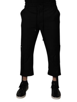 Dolce & Gabbana Black Polyester Men Cropped Pants