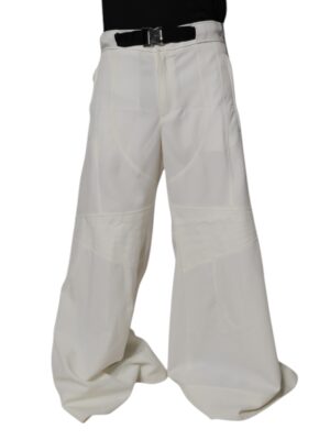 Dolce & Gabbana White Mid Waist Wide Leg Pants