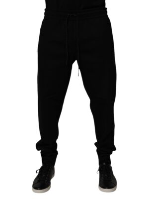 Dolce & Gabbana Black Cotton Blend Jogger Sweatpants Pants