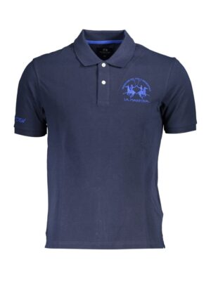 La Martina Blue Cotton Mens Polo Shirt