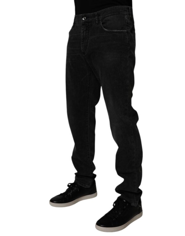 Dolce & Gabbana Black Cotton Stretch Slim Fit Men Denim Jeans - Image 3