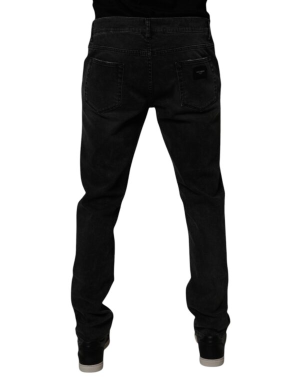 Dolce & Gabbana Black Cotton Stretch Slim Fit Men Denim Jeans - Image 4