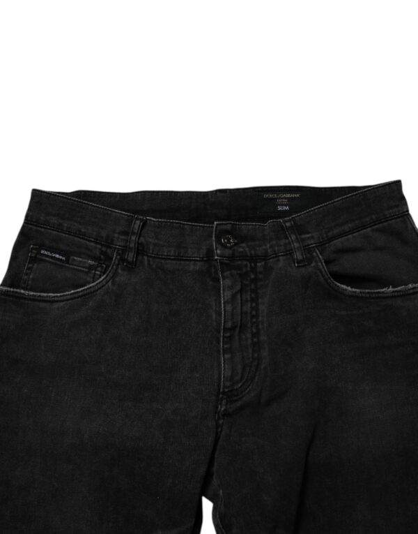 Dolce & Gabbana Black Cotton Stretch Slim Fit Men Denim Jeans - Image 5