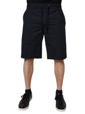Dolce & Gabbana Dark Blue Cotton Bermuda Sweatshorts Shorts