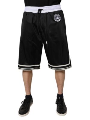 Dolce & Gabbana Black White Men Bermuda Sweatshorts Shorts