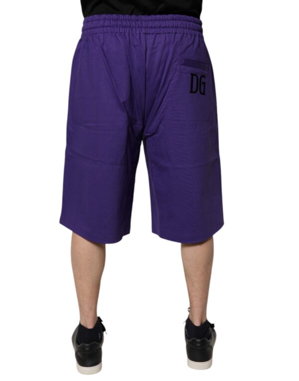 Dolce & Gabbana Purple Cotton Men Bermuda Sweatshorts Shorts - Image 4