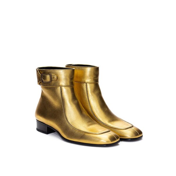 Saint Laurent Gold Leather Boot - Image 2