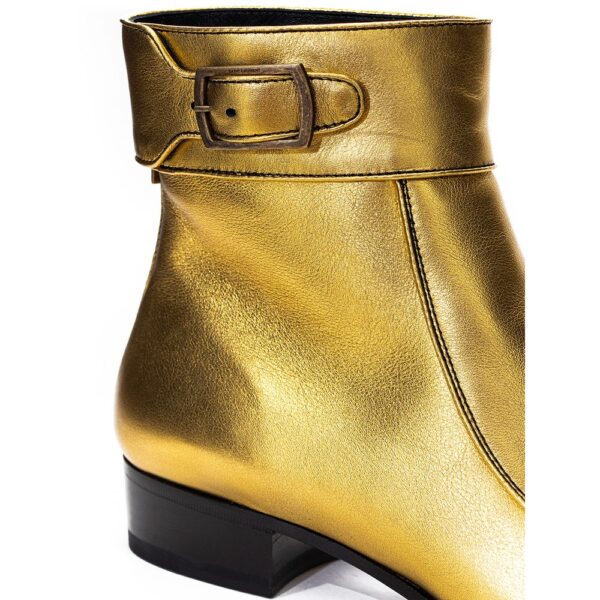 Saint Laurent Gold Leather Boot - Image 4