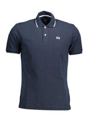La Martina Blue Cotton Men Polo