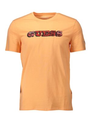 Guess Jeans Orange Cotton Men T-Shirt