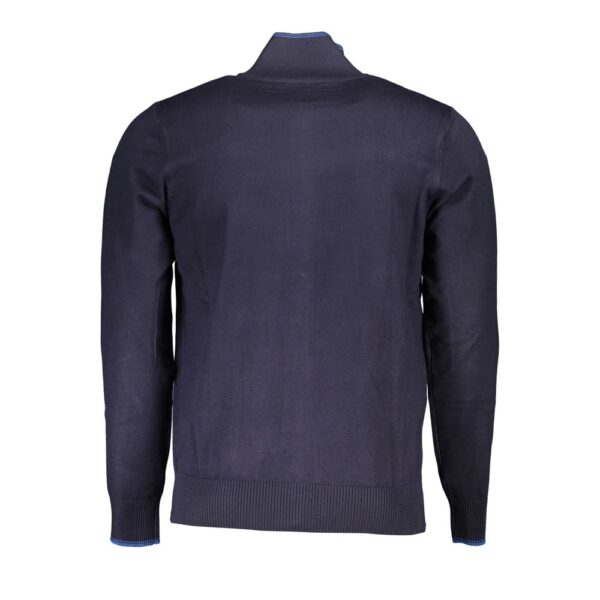 U.S. Grand Polo Classic Blue Zip Cardigan with Contrast Details - Image 2