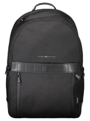 Tommy Hilfiger Black Nylon Men Backpack