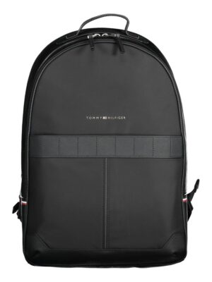 Tommy Hilfiger Black Polyester Men Backpack